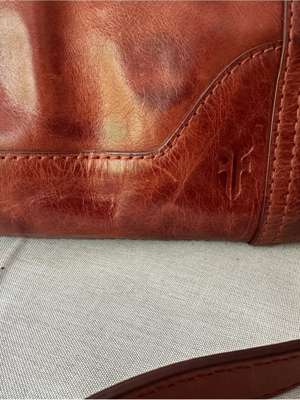 Frye Melissa Cognac Leather Crossbody Bag